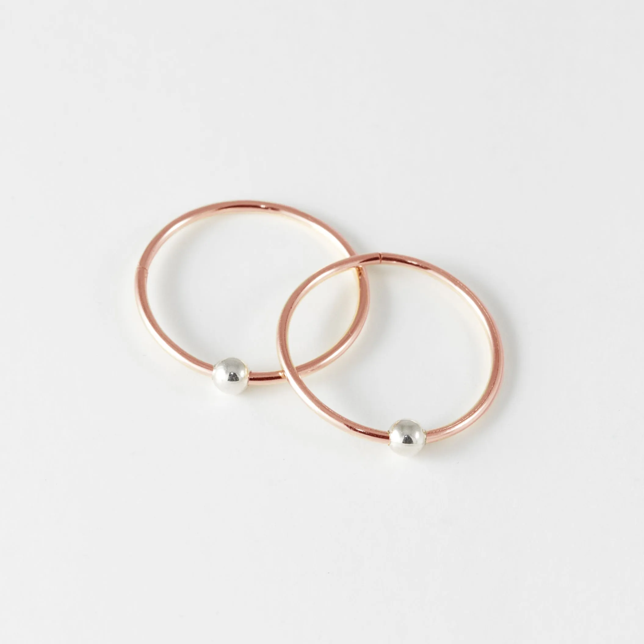 20mm Sleeper Hoop Earrings – 10k Rose Gold – Large