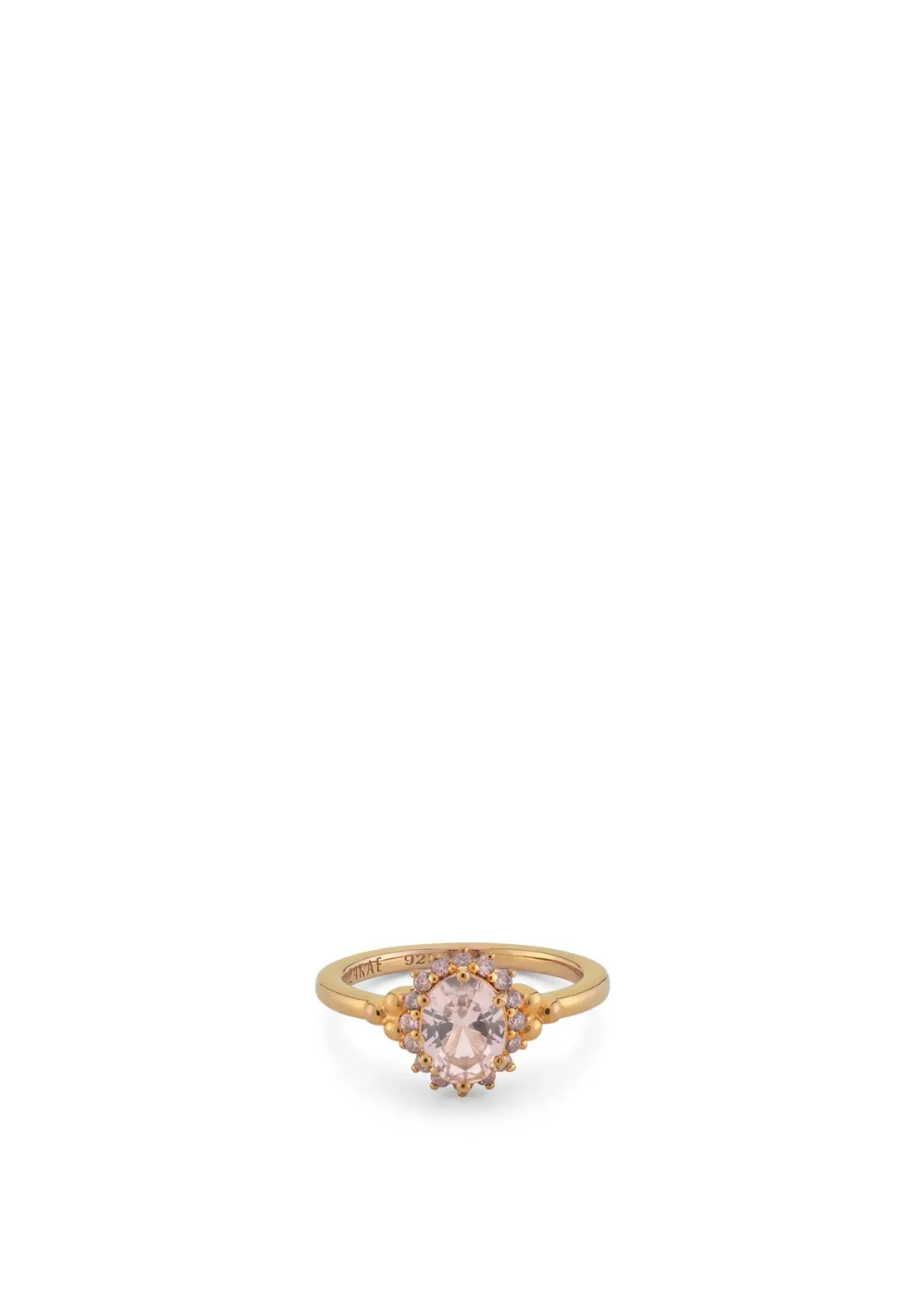 24Kae Pink Floral CZ Cluster Ring, Gold