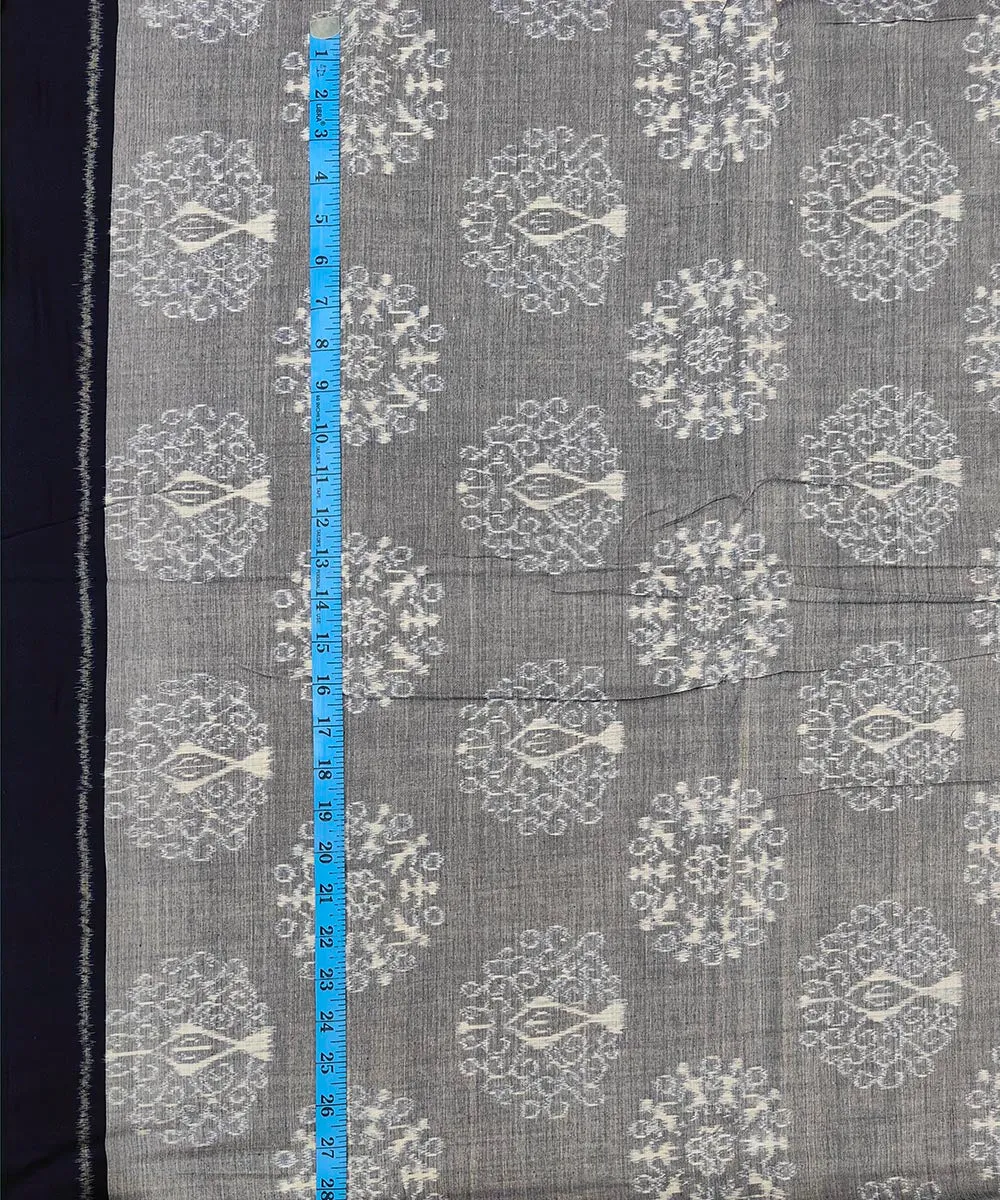 2.5 m Grey black handwoven cotton sambalpuri kurta material