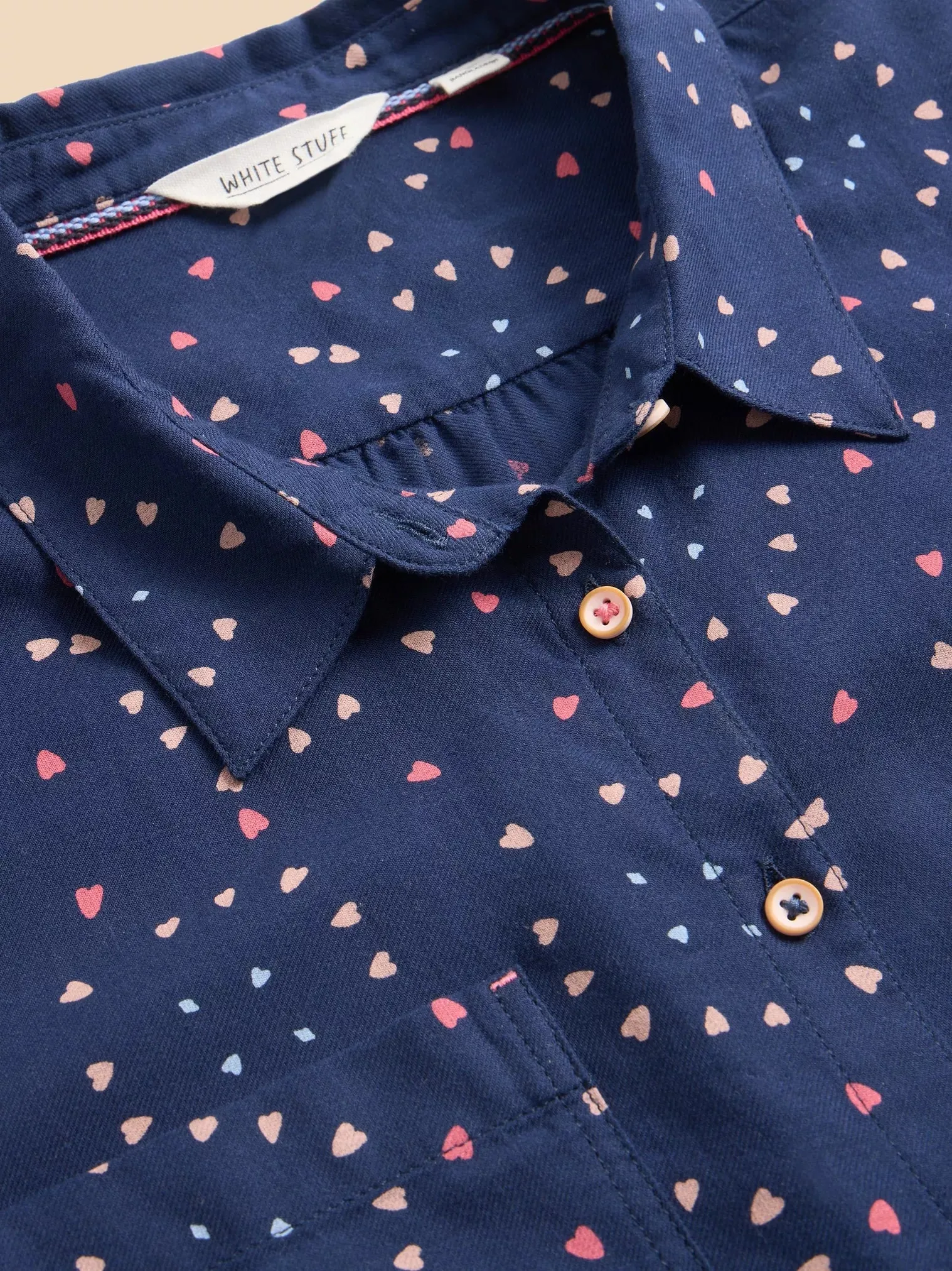 440435 Sophie Navy Organic Cotton Shirt