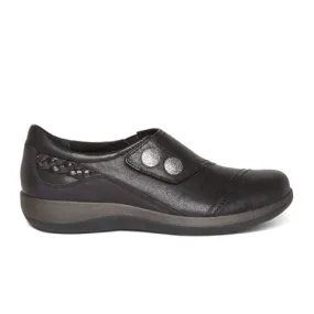 Aetrex Karina Slip On (Women) - Black Leather