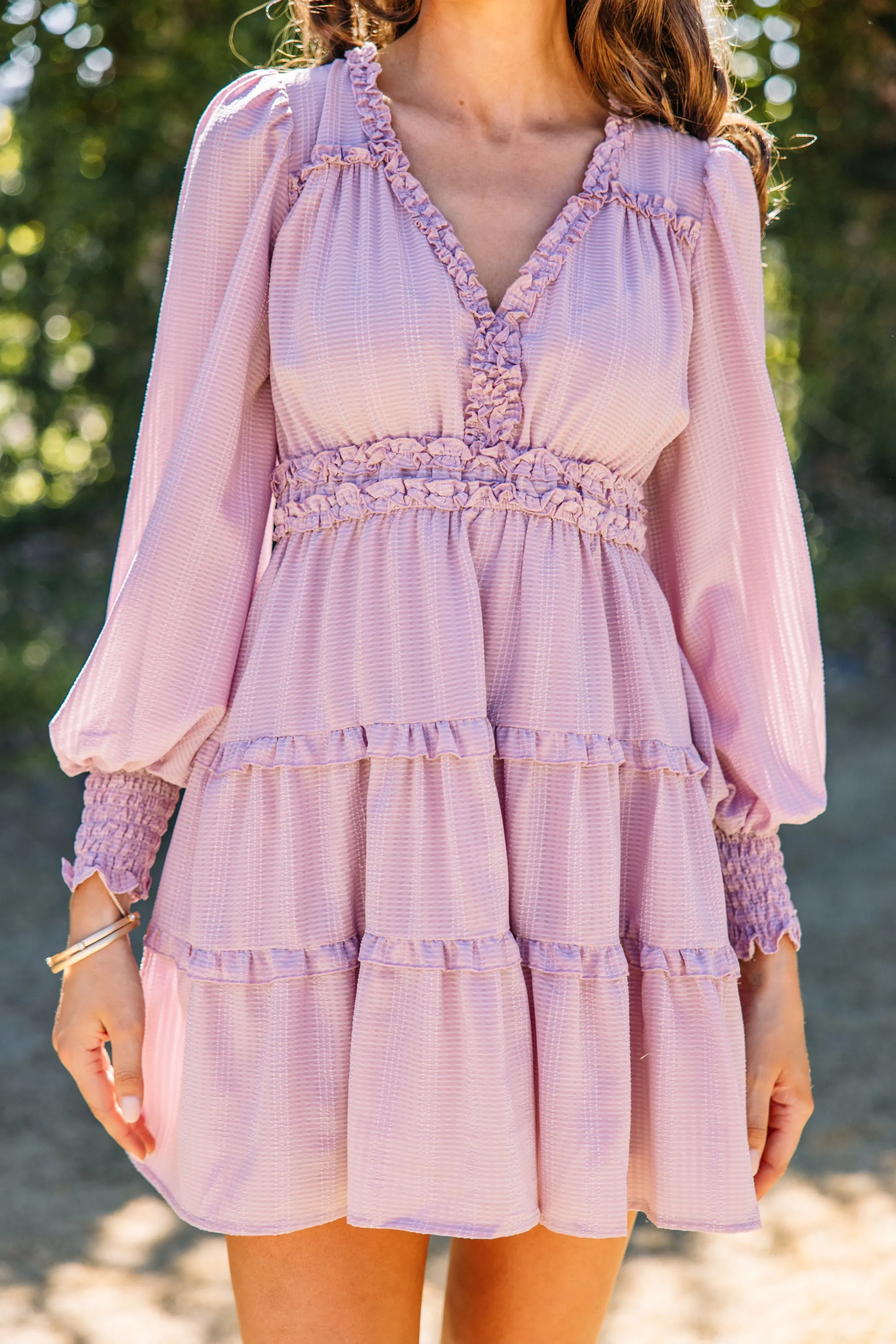 Aim High Lavender Purple Ruffled Dress