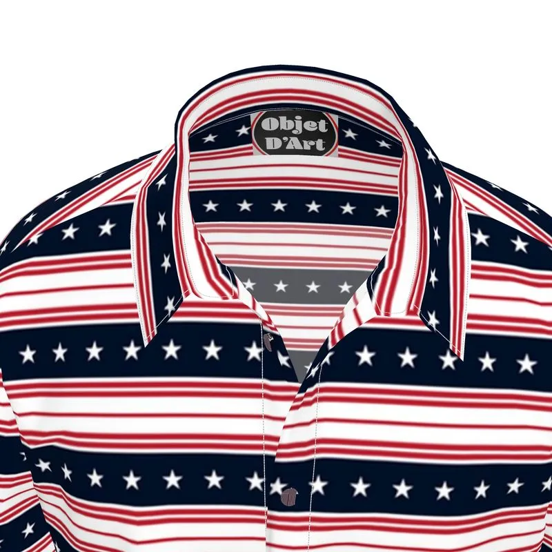 Americana Striped Mens Short Sleeve Shirt