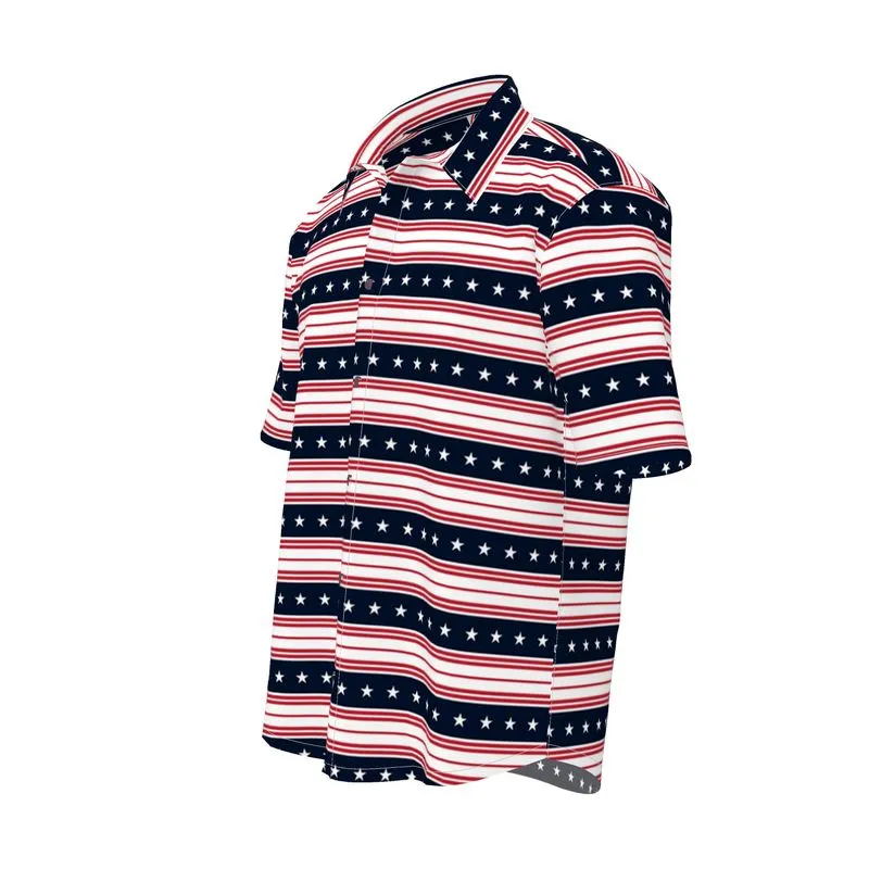 Americana Striped Mens Short Sleeve Shirt