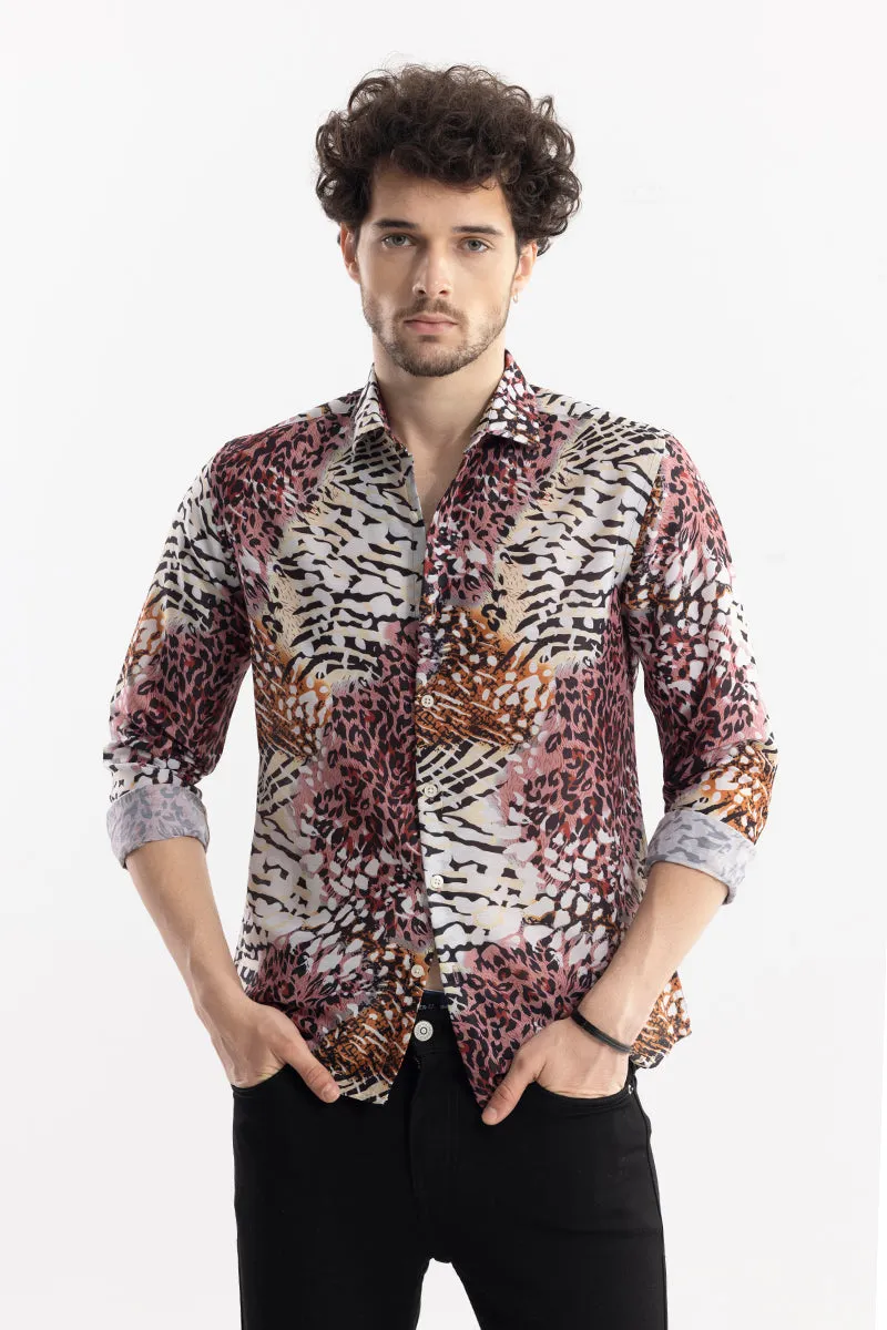 Animalistic Print Multicolour Shirt