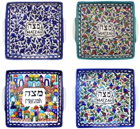 Armenian Ceramic Passover Matza Plate for Jewish Table