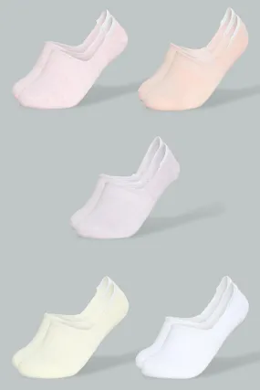 Assorted Plain Invisible Socks Set (Pack of 5)