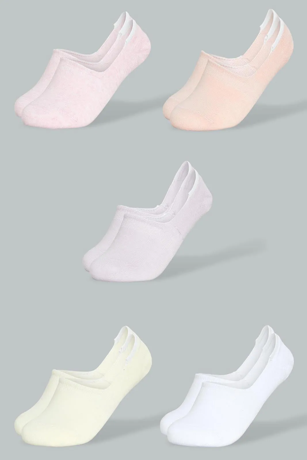 Assorted Plain Invisible Socks Set (Pack of 5)