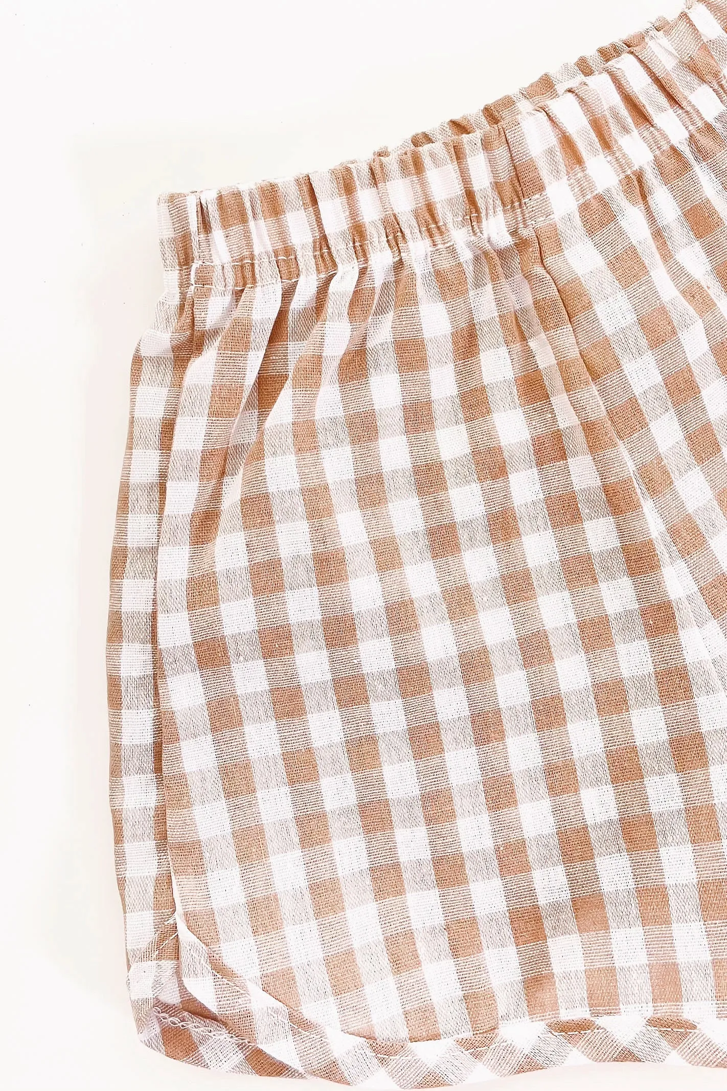 BANKS GINGHAM SHORTS / LATTE