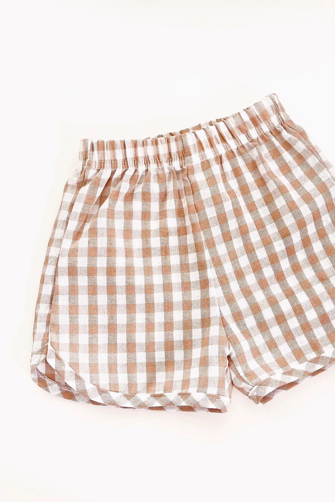 BANKS GINGHAM SHORTS / LATTE