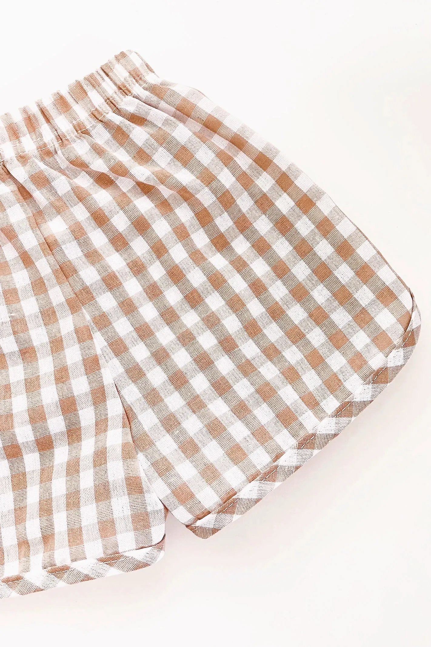 BANKS GINGHAM SHORTS / LATTE