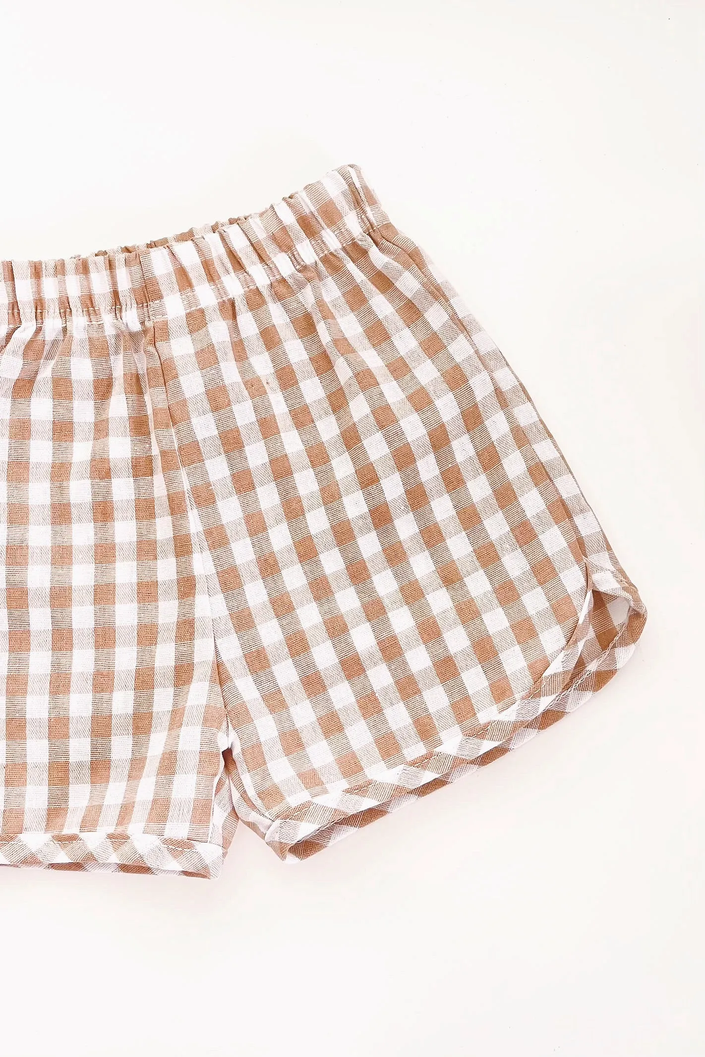 BANKS GINGHAM SHORTS / LATTE