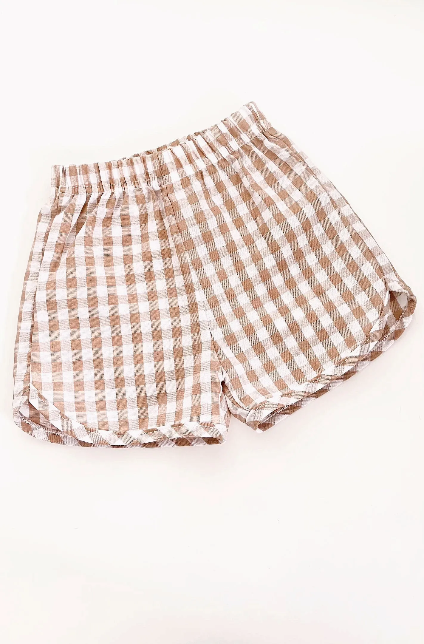 BANKS GINGHAM SHORTS / LATTE