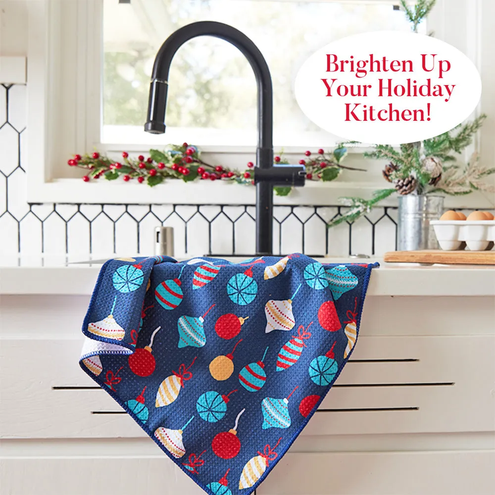 Bauble Ornaments blu Kitchen Tea Towel