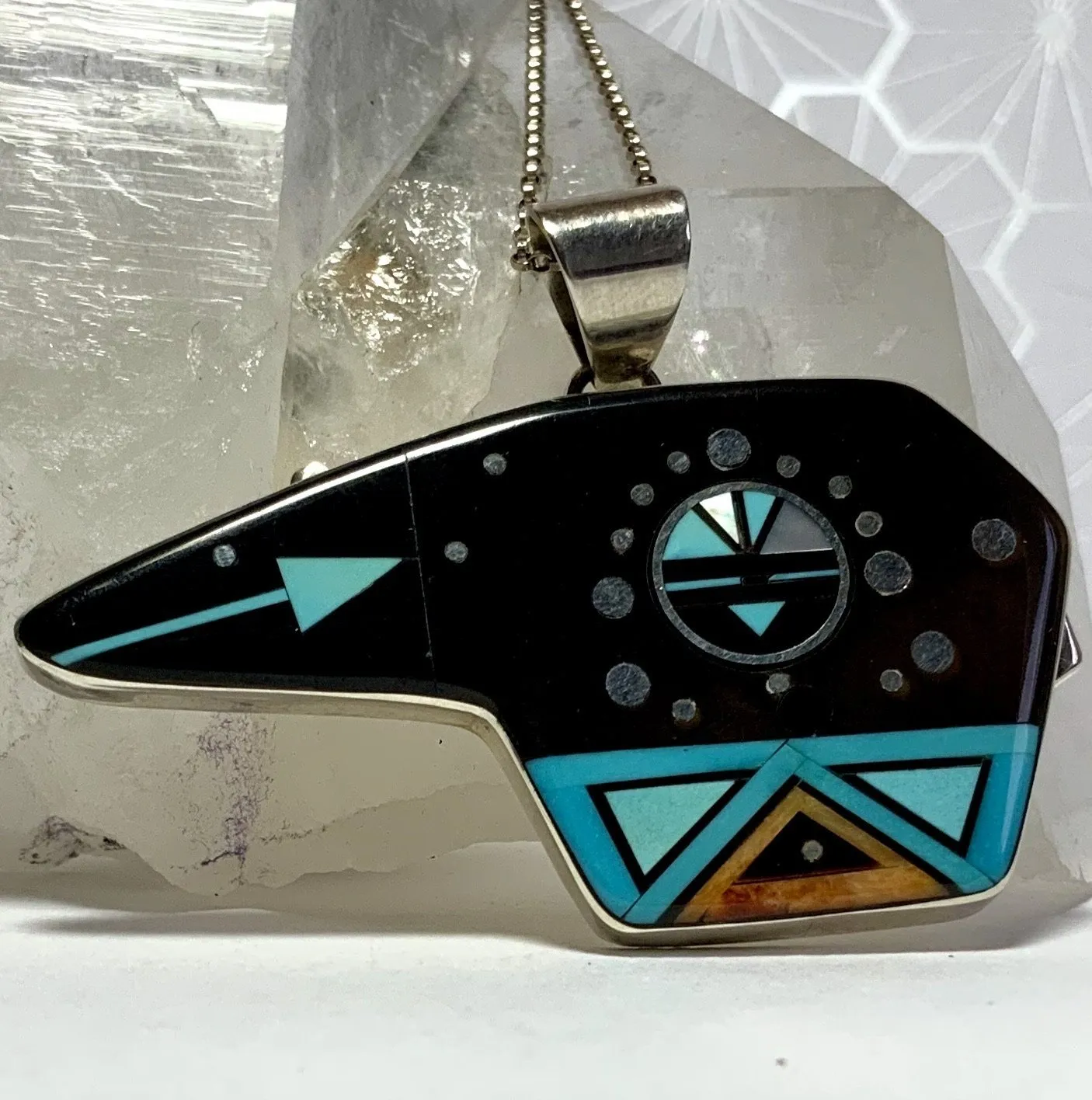 Bear and the Kachina Spirit Inlay Pendant