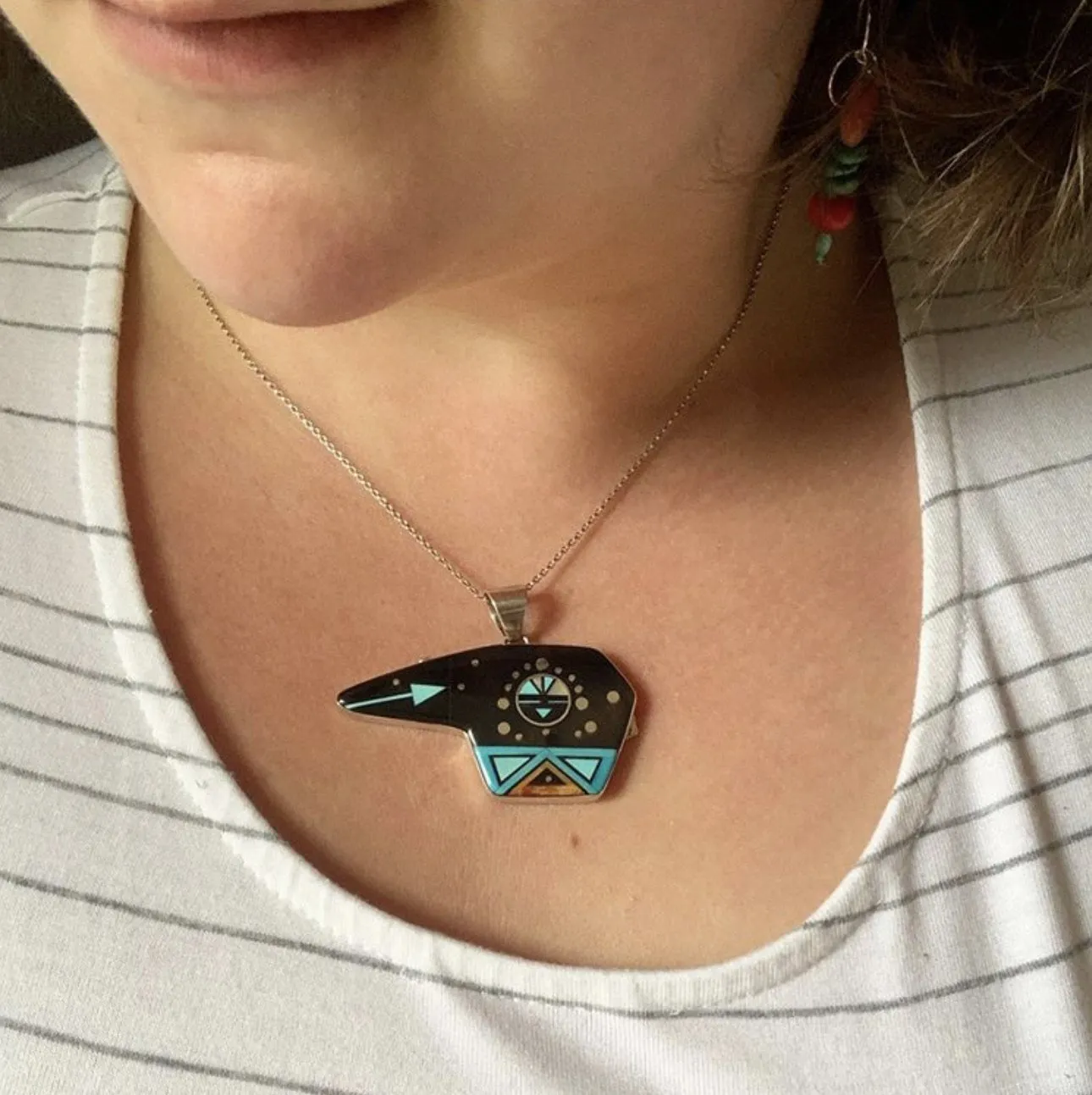 Bear and the Kachina Spirit Inlay Pendant