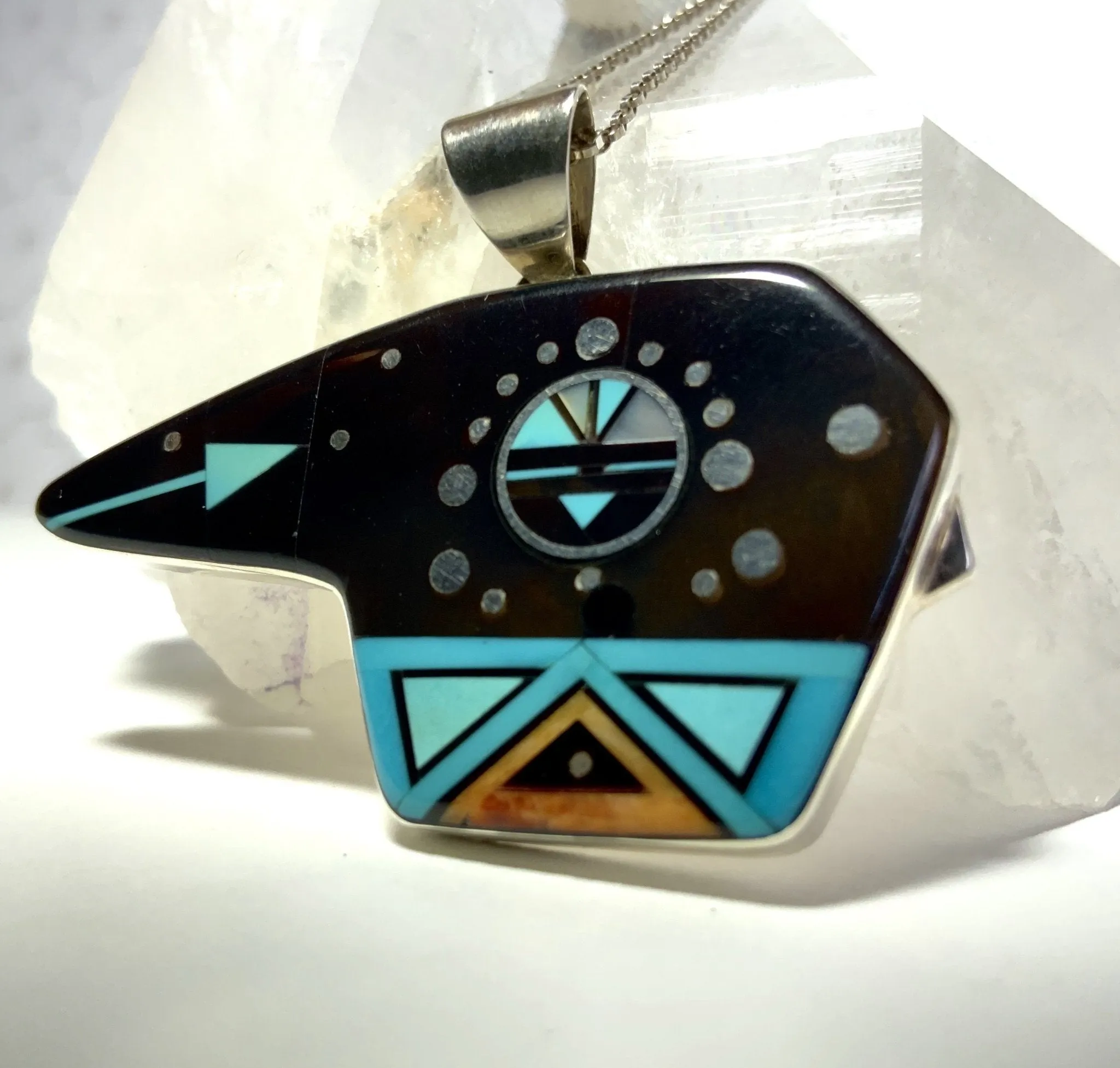 Bear and the Kachina Spirit Inlay Pendant