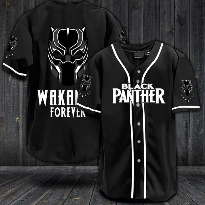 BLACK PANTHER WAKANDA FOREVER BASEBALL SHIRT