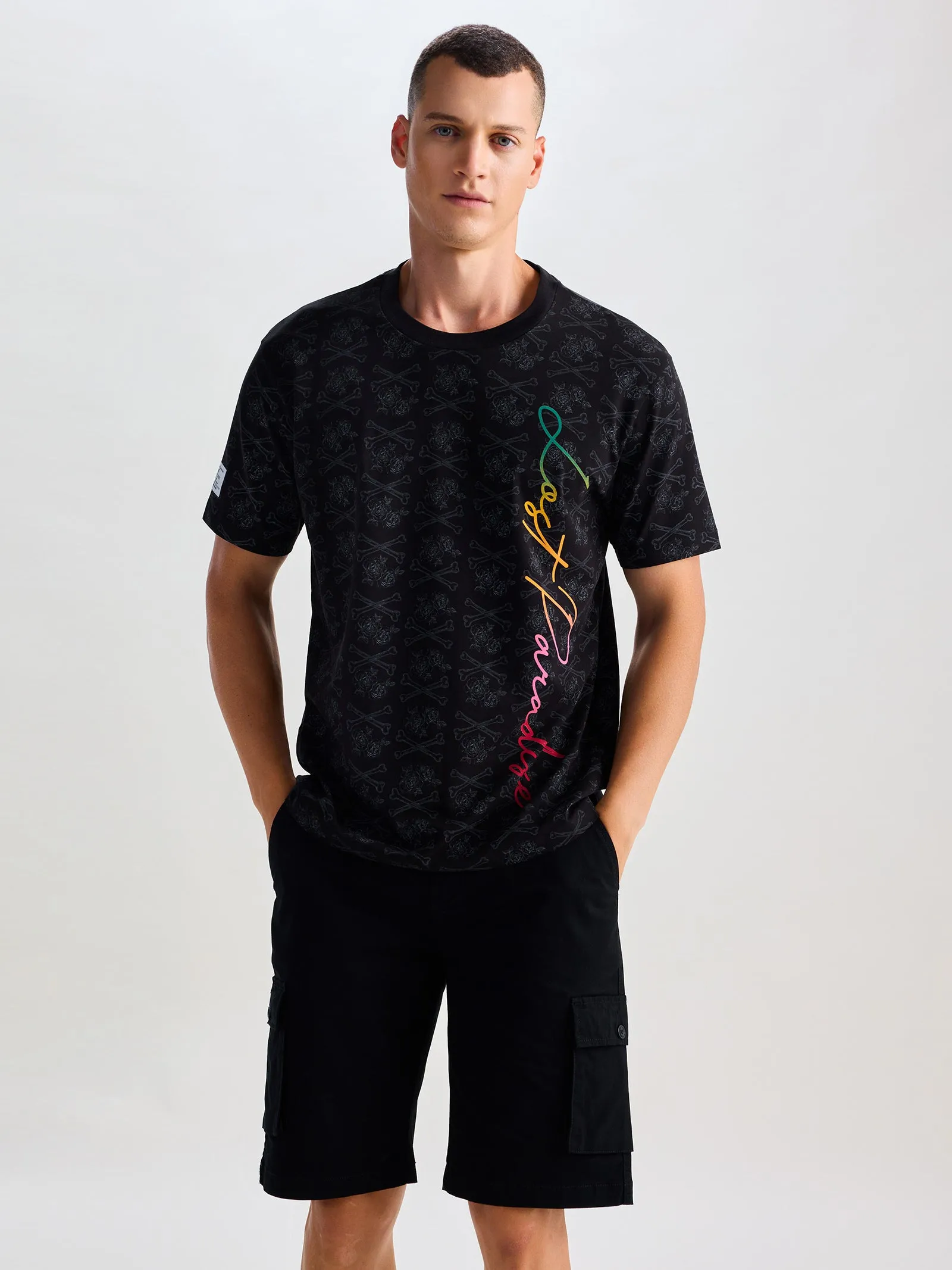 Black Relax Fit Supima Cotton Stretch T-Shirts