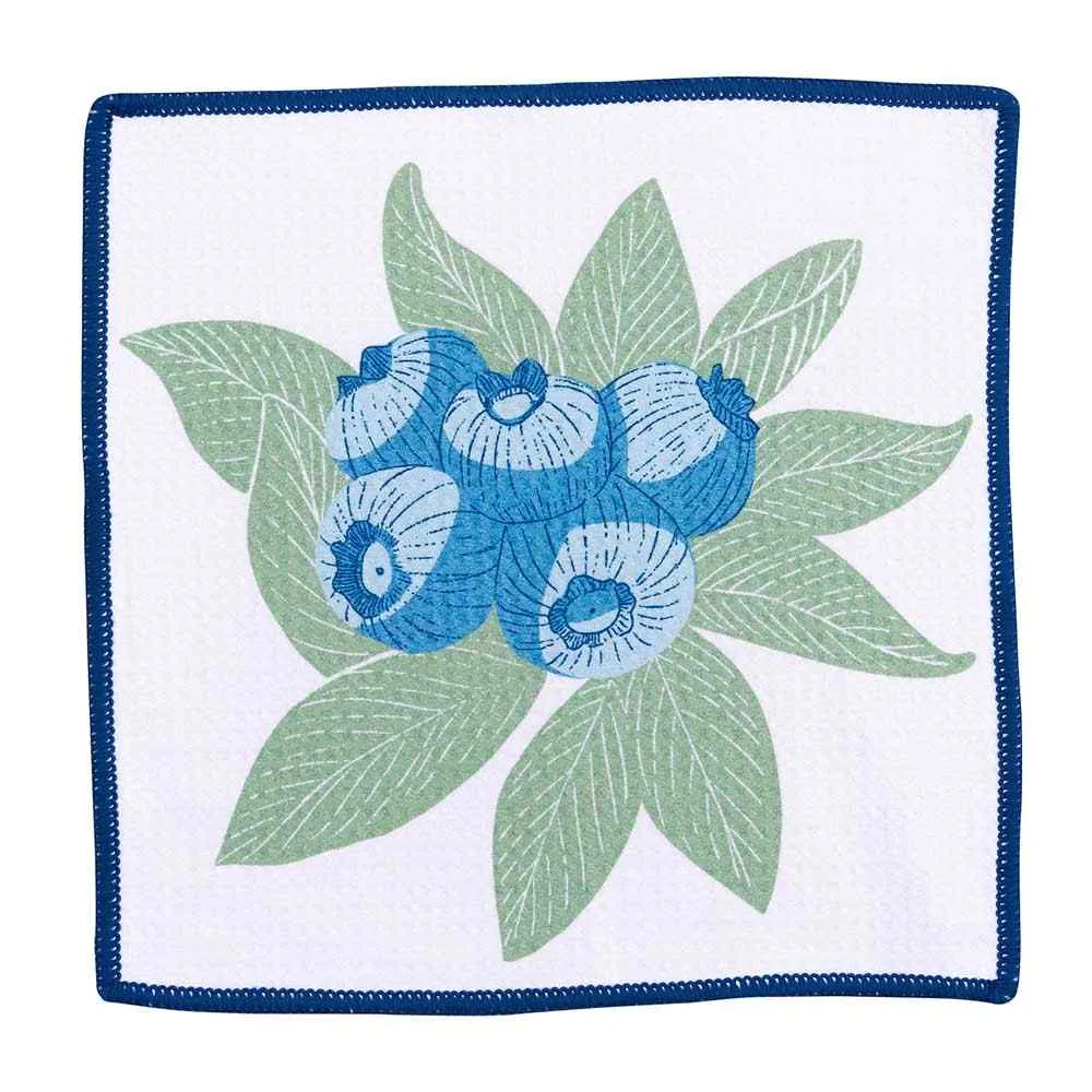 Blueberry Bunch blu Kitchen Dish Cloths (Set of 3)