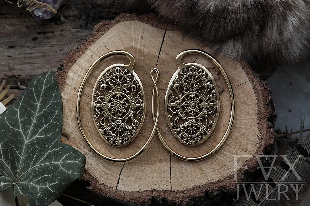 Brass Ornament Ear Weights