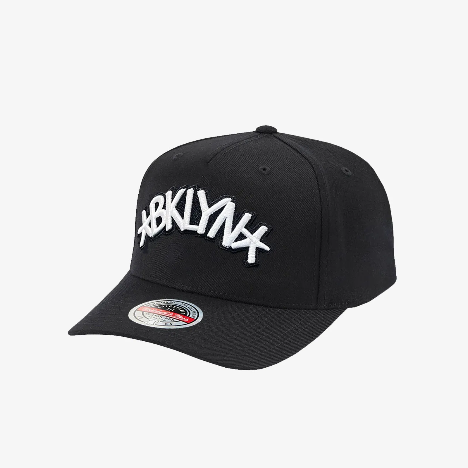 Brooklyn Nets Black & White Team Script Classic Redline Snapback