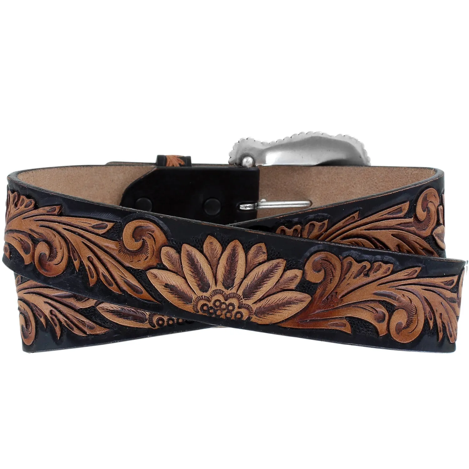 Brown and Black Delhart Daisy Belt