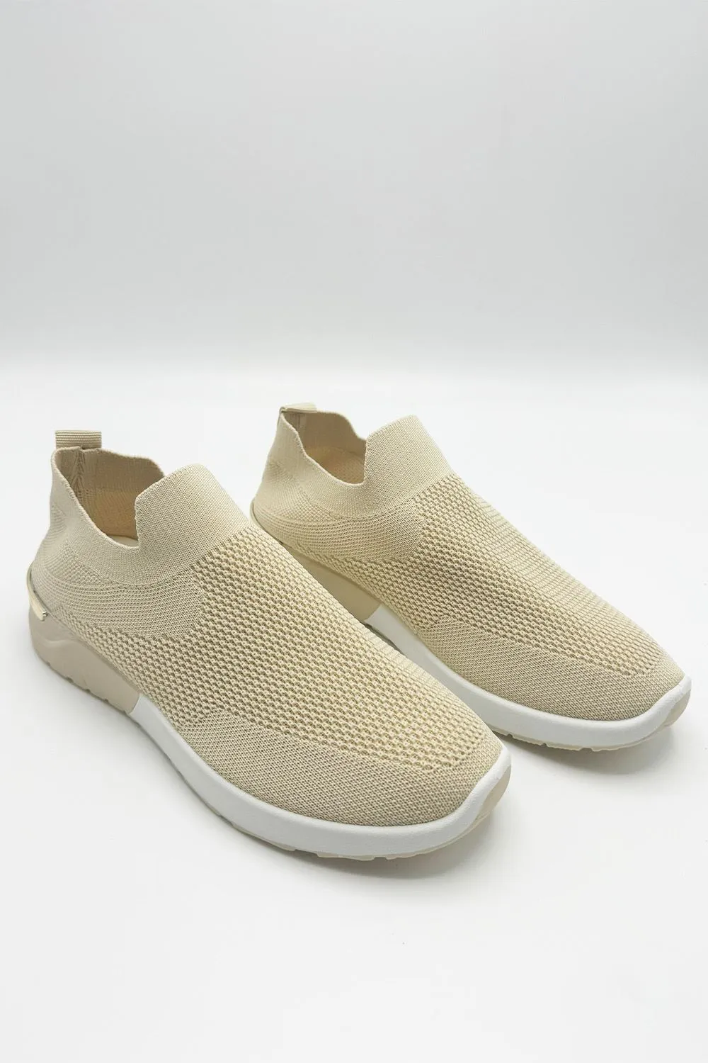 Chelsey Slip On Trainers in Beige