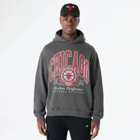 Chicago Bulls Oversized Essential Dark Grey Oversized Pullover Hoodie