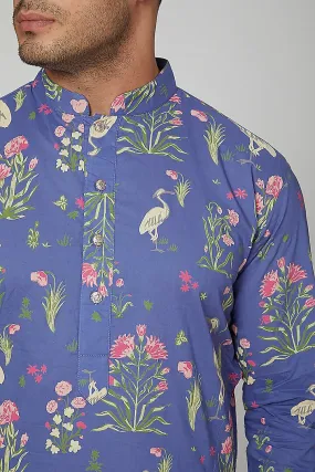 Cobalt Floral Kurta