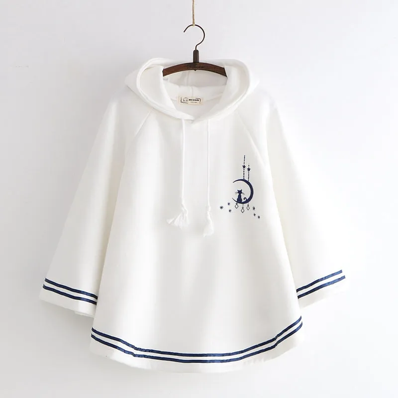 Cute Moon Cat Cape Hoodie AD12180