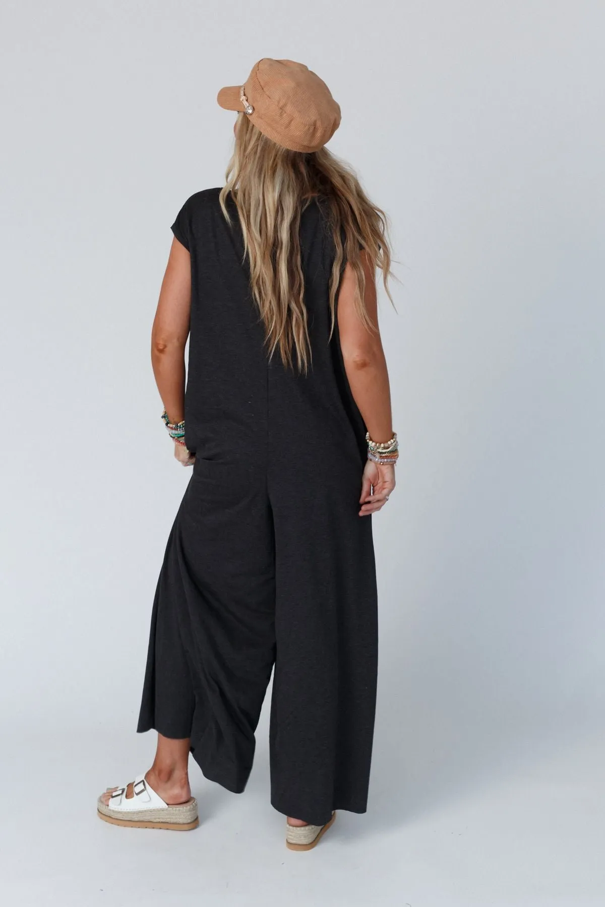 Daphne Scoop Neck Jumpsuit - Charcoal