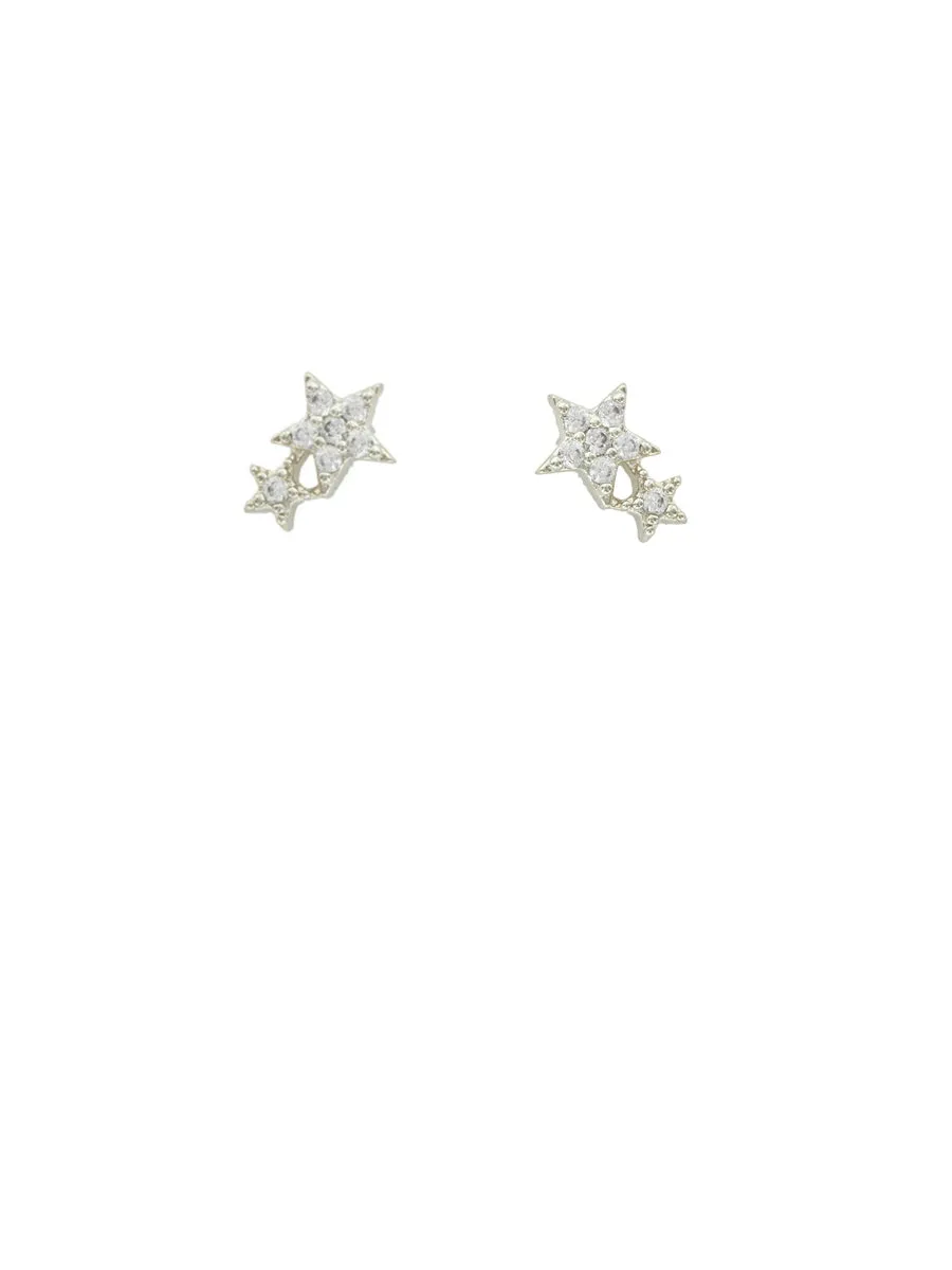 Double CZ Star Posts