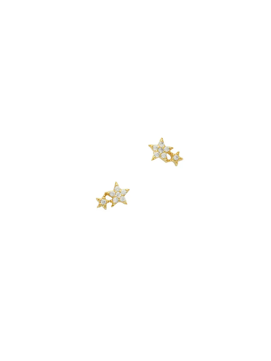 Double CZ Star Posts