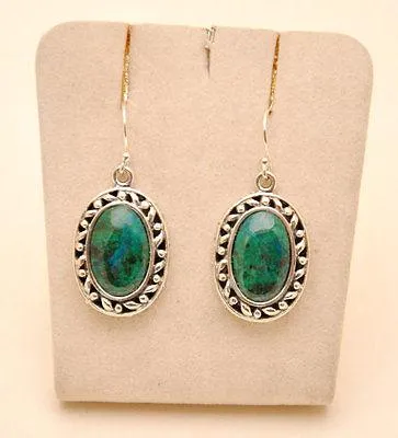 Eilat Stone Set Pendant & Earrings in 925 Sterling Silver #3