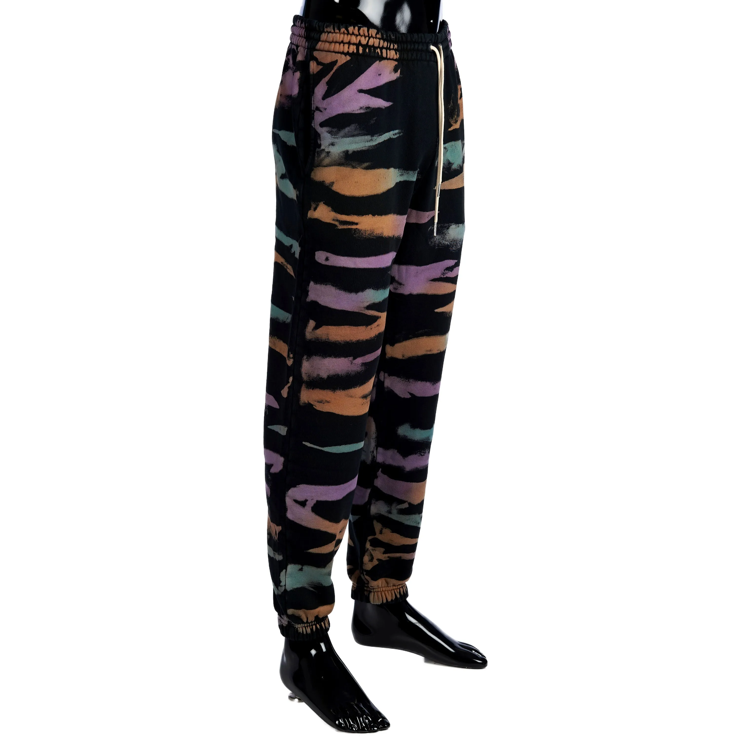 Embroidered Trackpants In Multi Color Cotton With Print