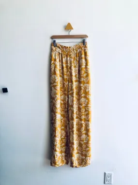 Floral Smocked Waist Wideleg Pants // Adult L