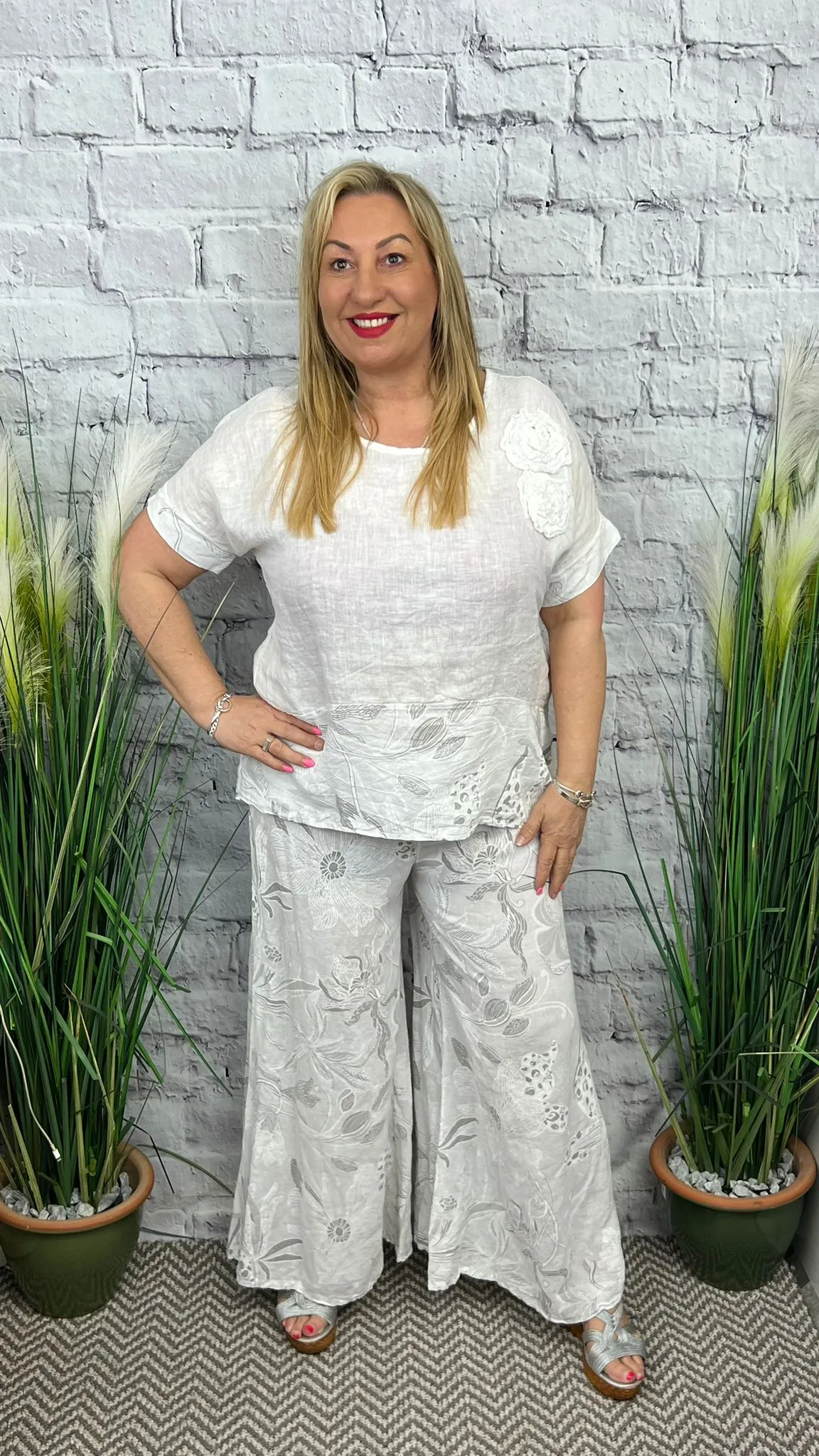 FREDA Floral Linen Two Piece Set