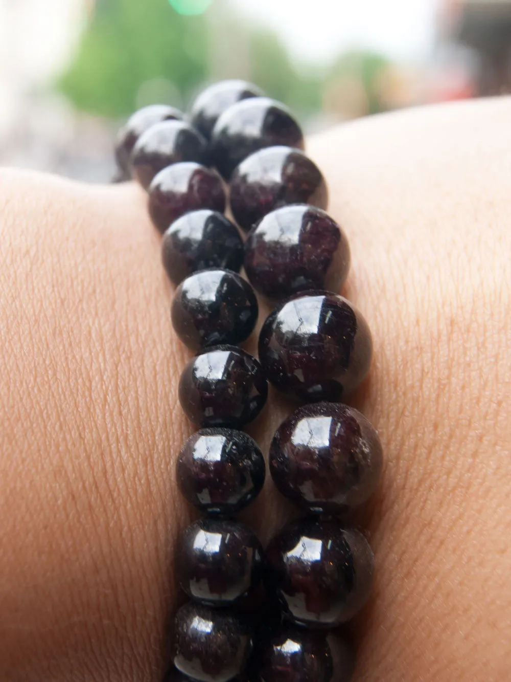 Garnet Mala Bracelet