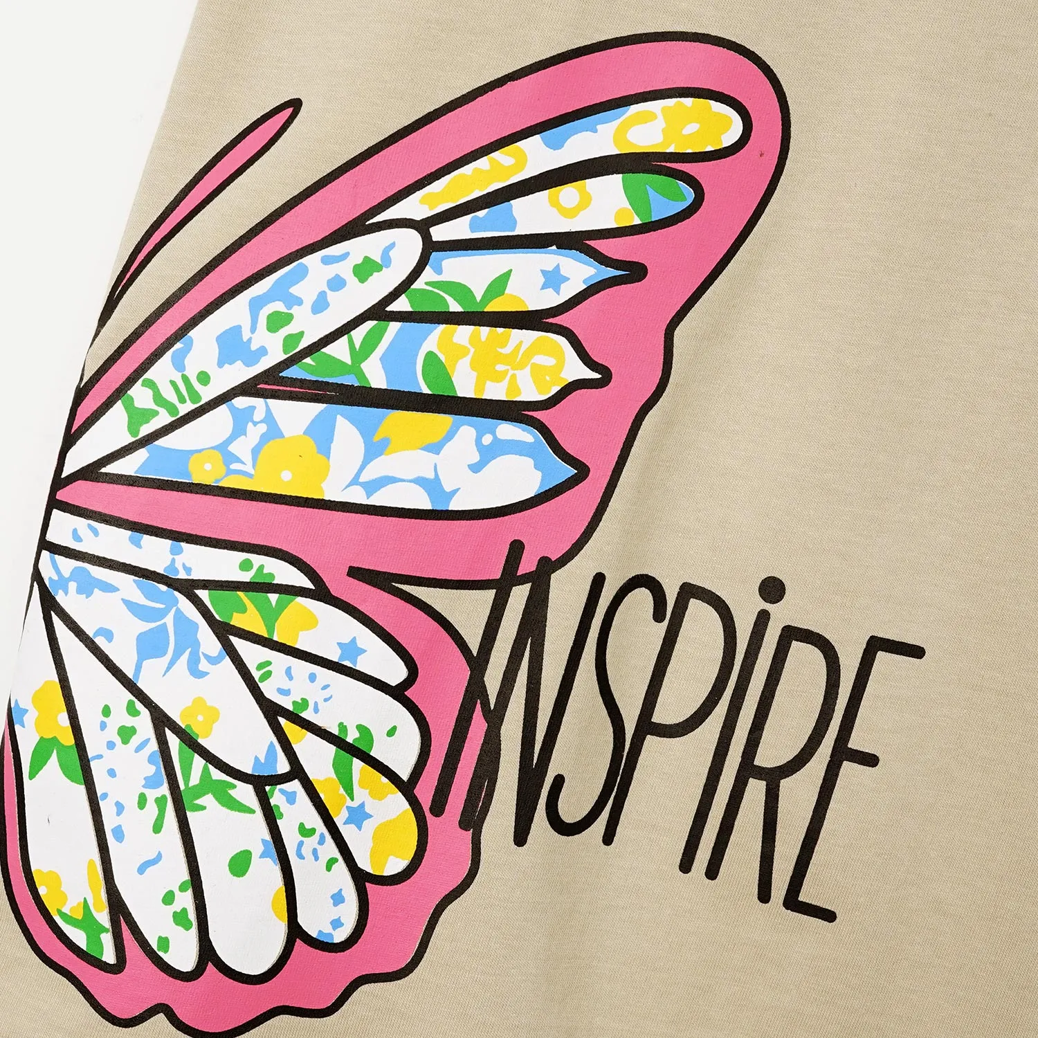 Girls Soft Cotton Butterfly Printed T-Shirt