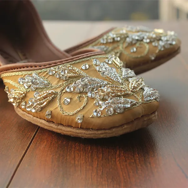 Golden Fancy Khussa for girls