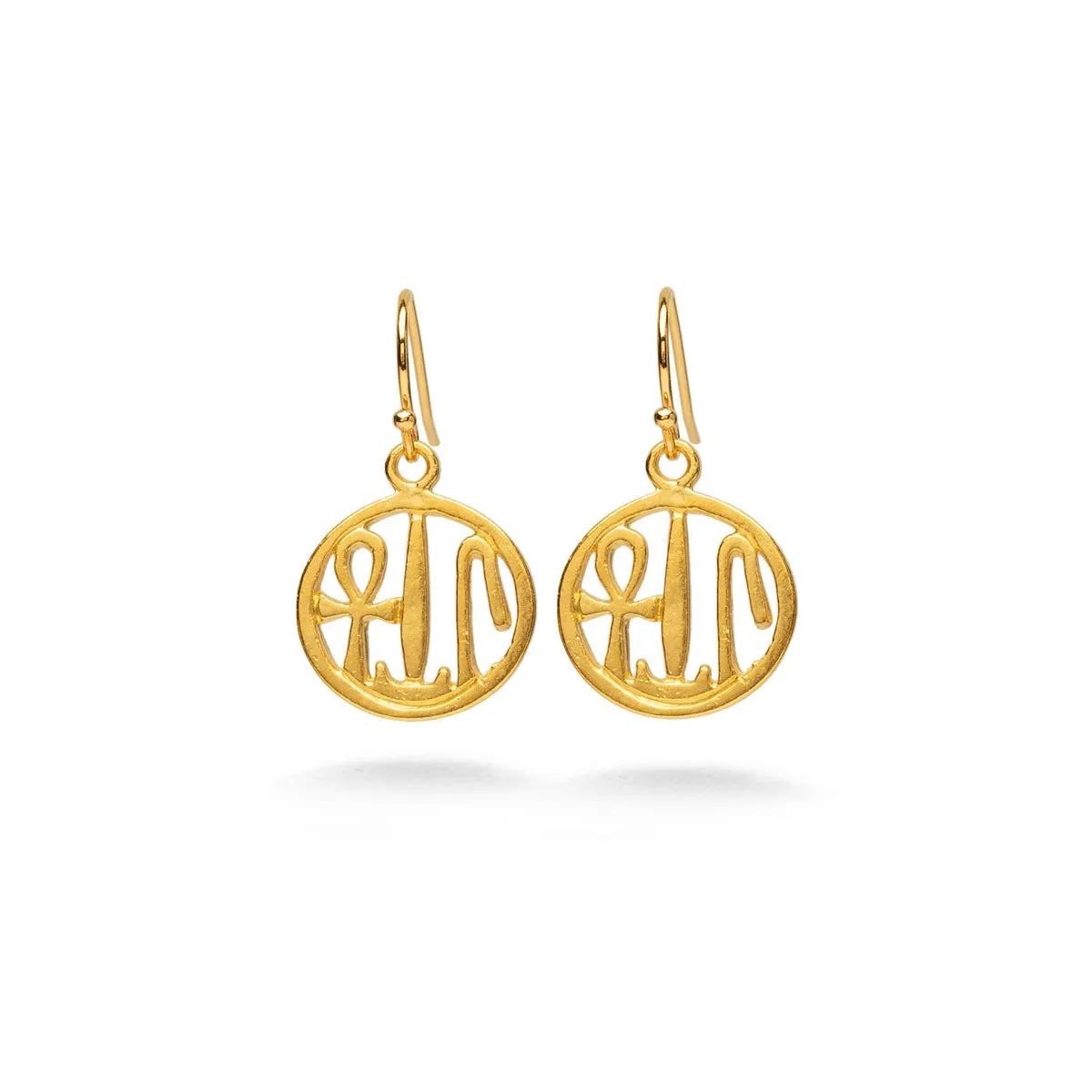 Health, Life & Happiness Earrings - Gold Finish