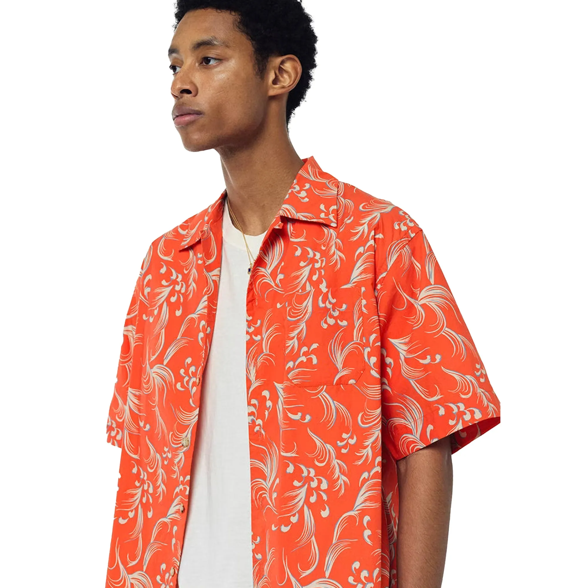 John Elliott Mens Camp Shirt 'Orange'