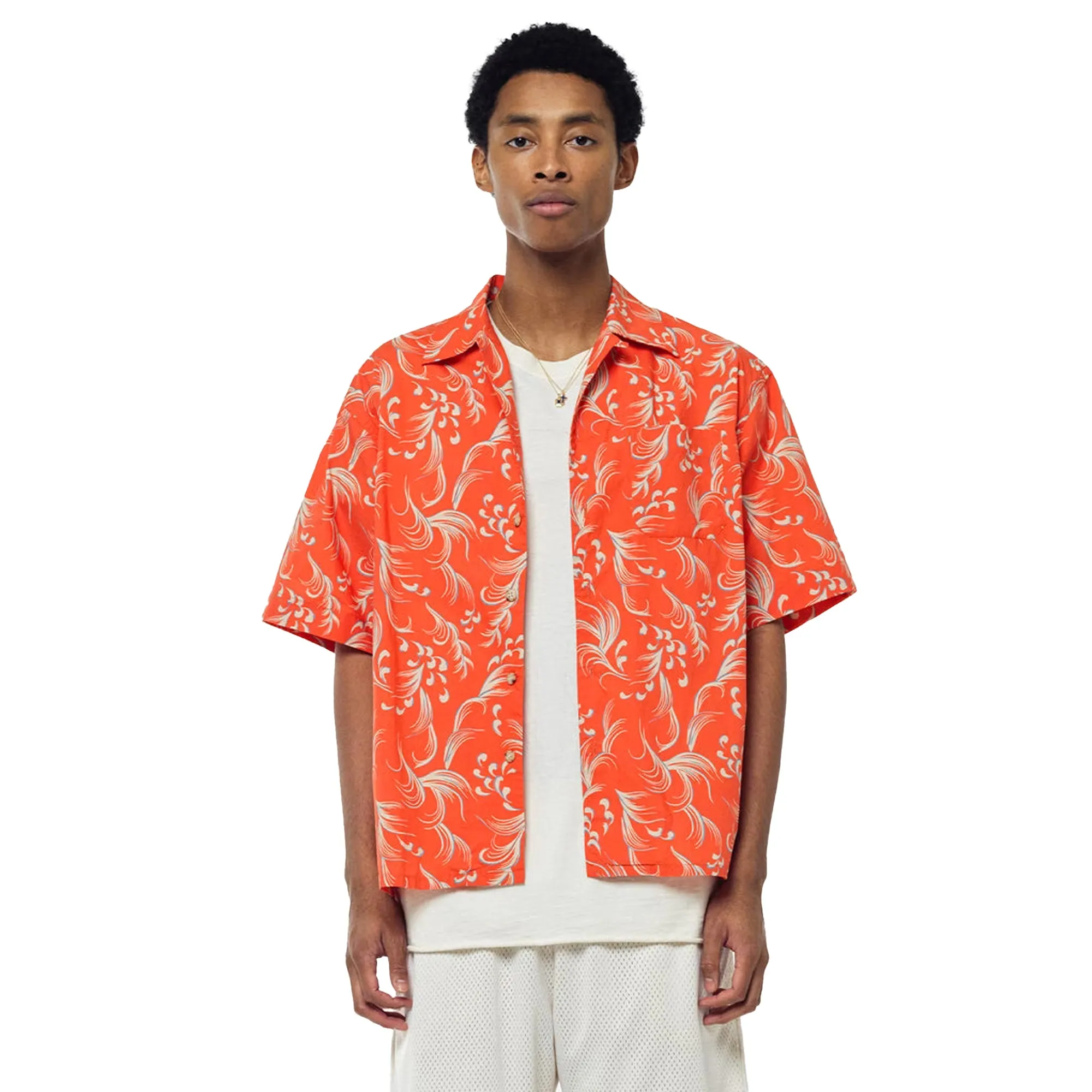 John Elliott Mens Camp Shirt 'Orange'