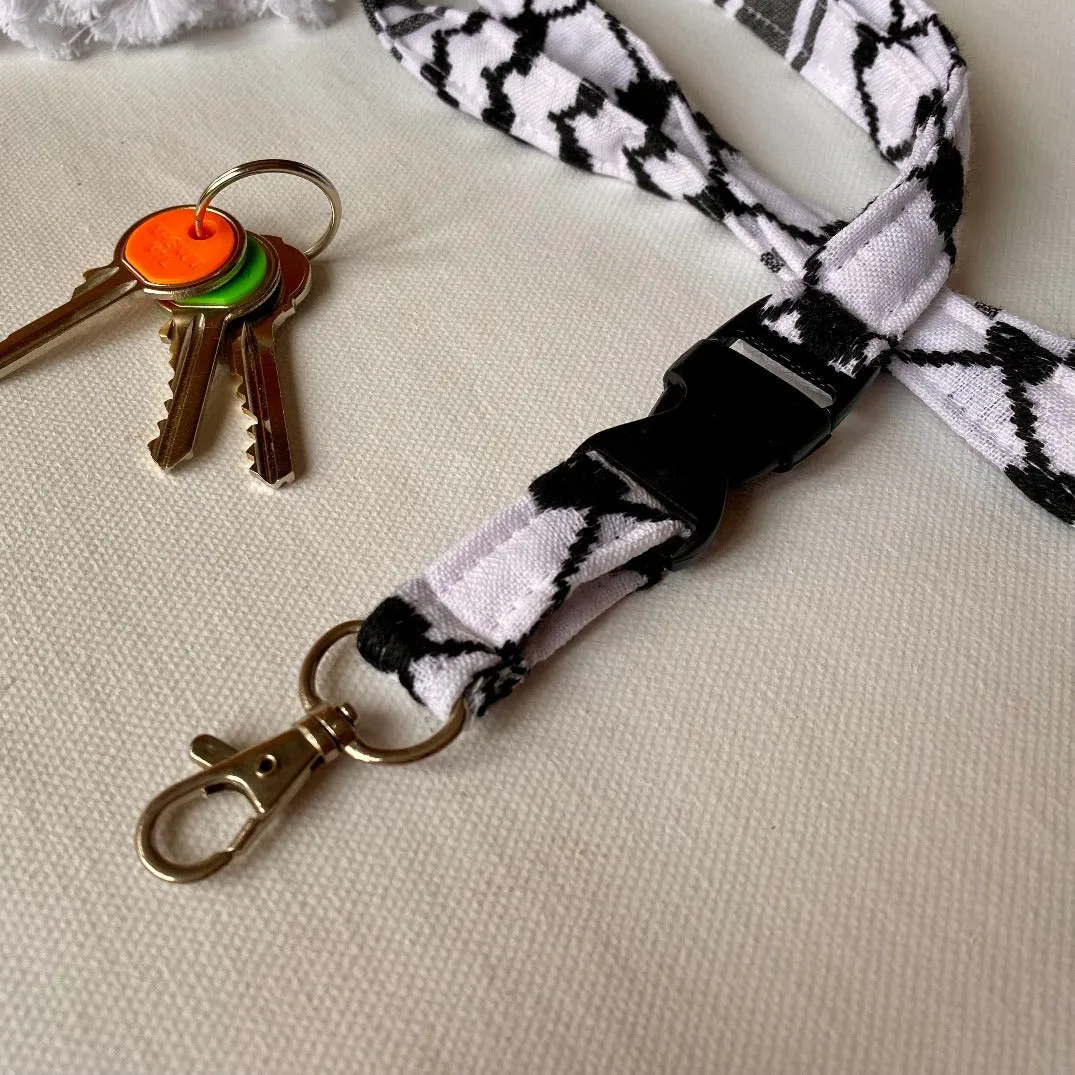 Keffiyeh Lanyard from Palestinian Traditional Keffiyeh Fabric