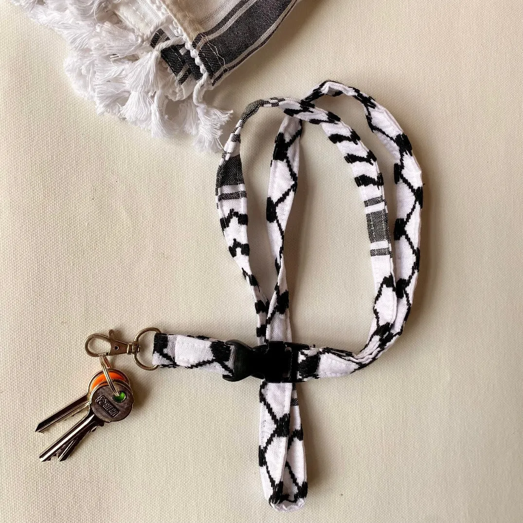 Keffiyeh Lanyard from Palestinian Traditional Keffiyeh Fabric