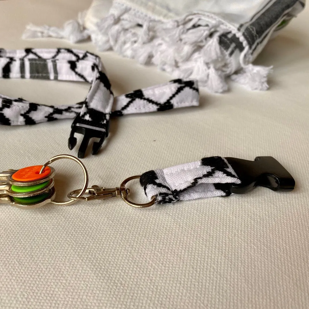 Keffiyeh Lanyard from Palestinian Traditional Keffiyeh Fabric