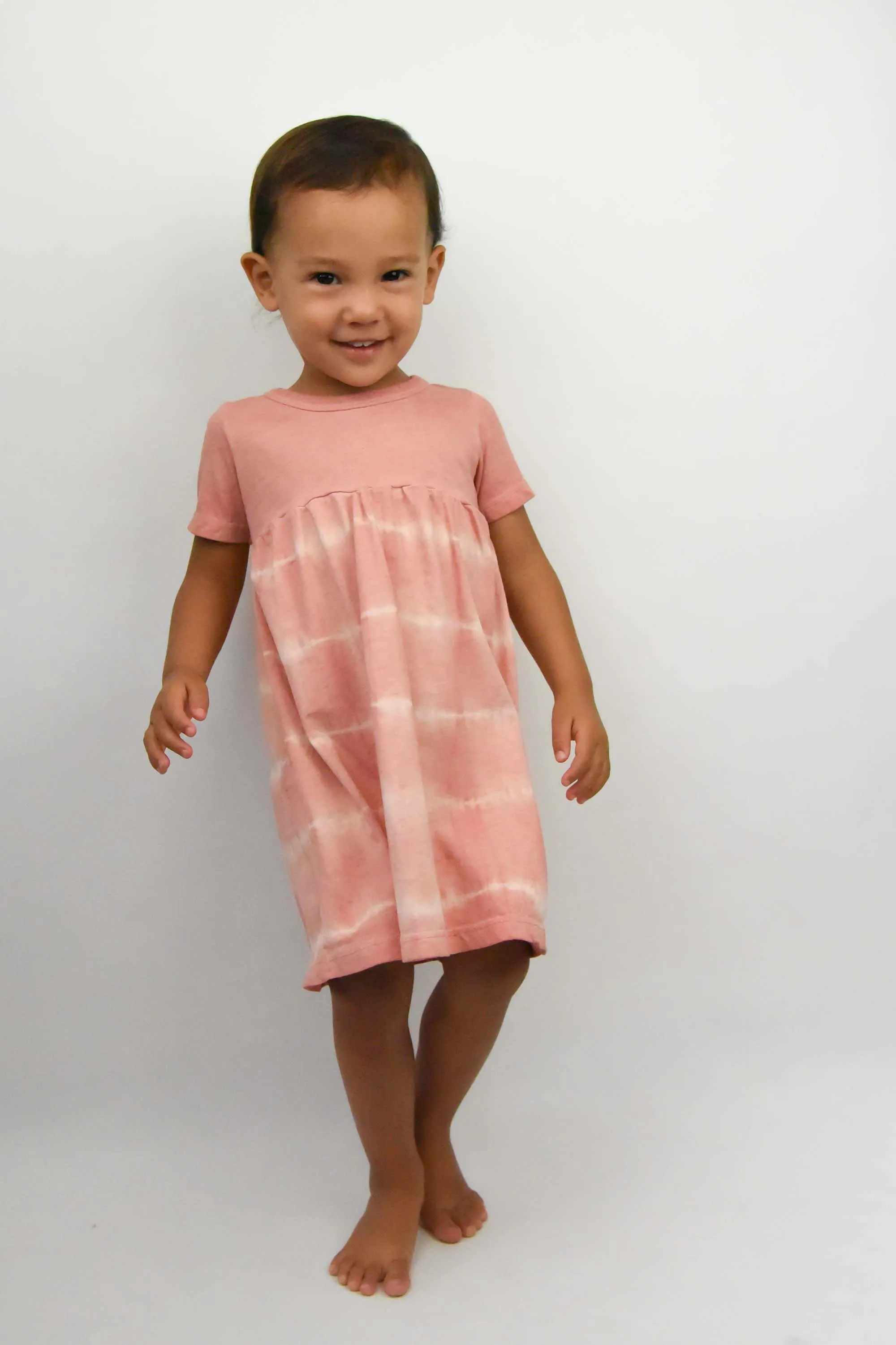 Kids Organic Plant-dyed Shibori Dress