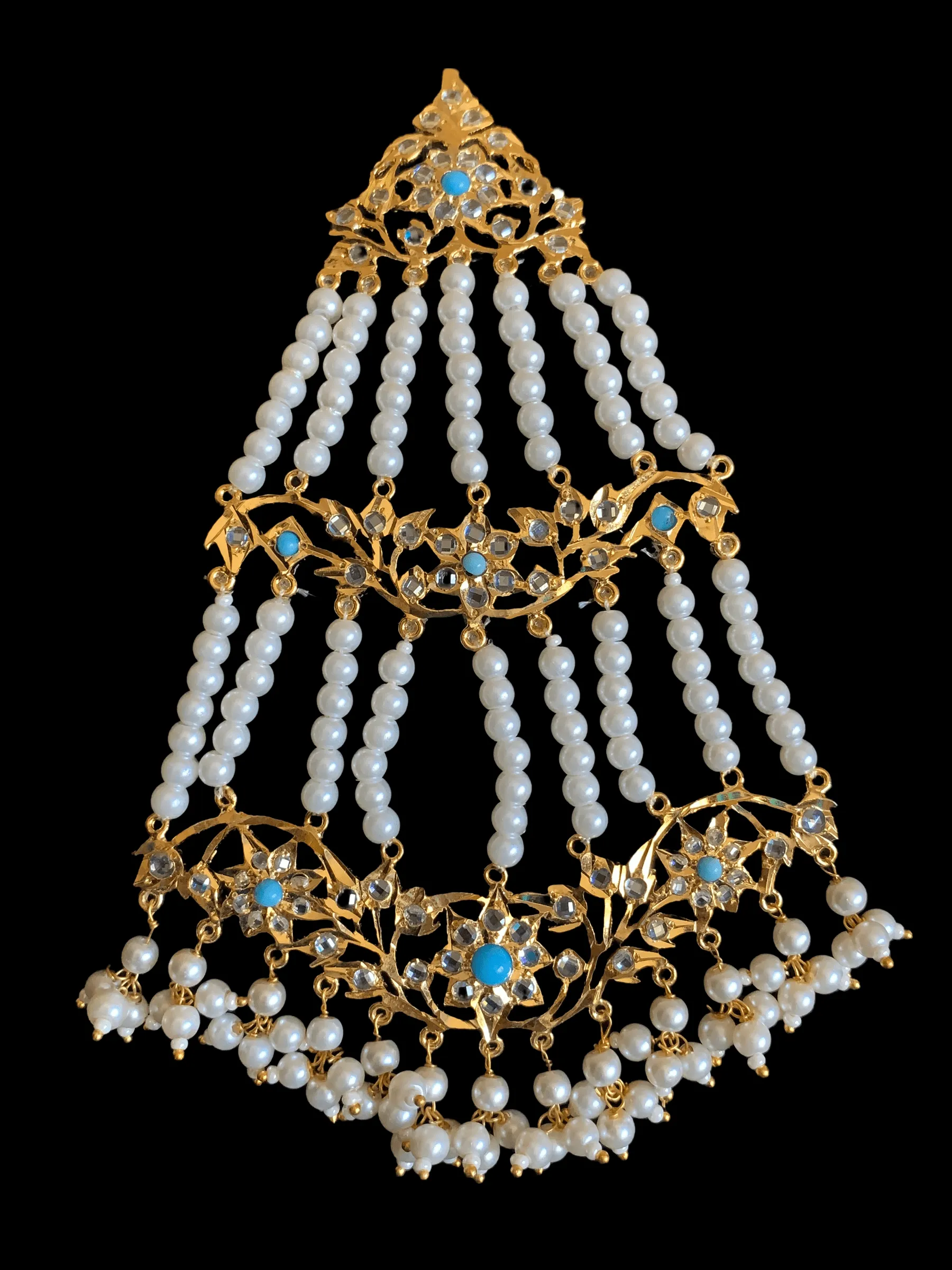 Leah bridal set in turquoise with pearls   ( SHIPS IN 4 WEEKS )