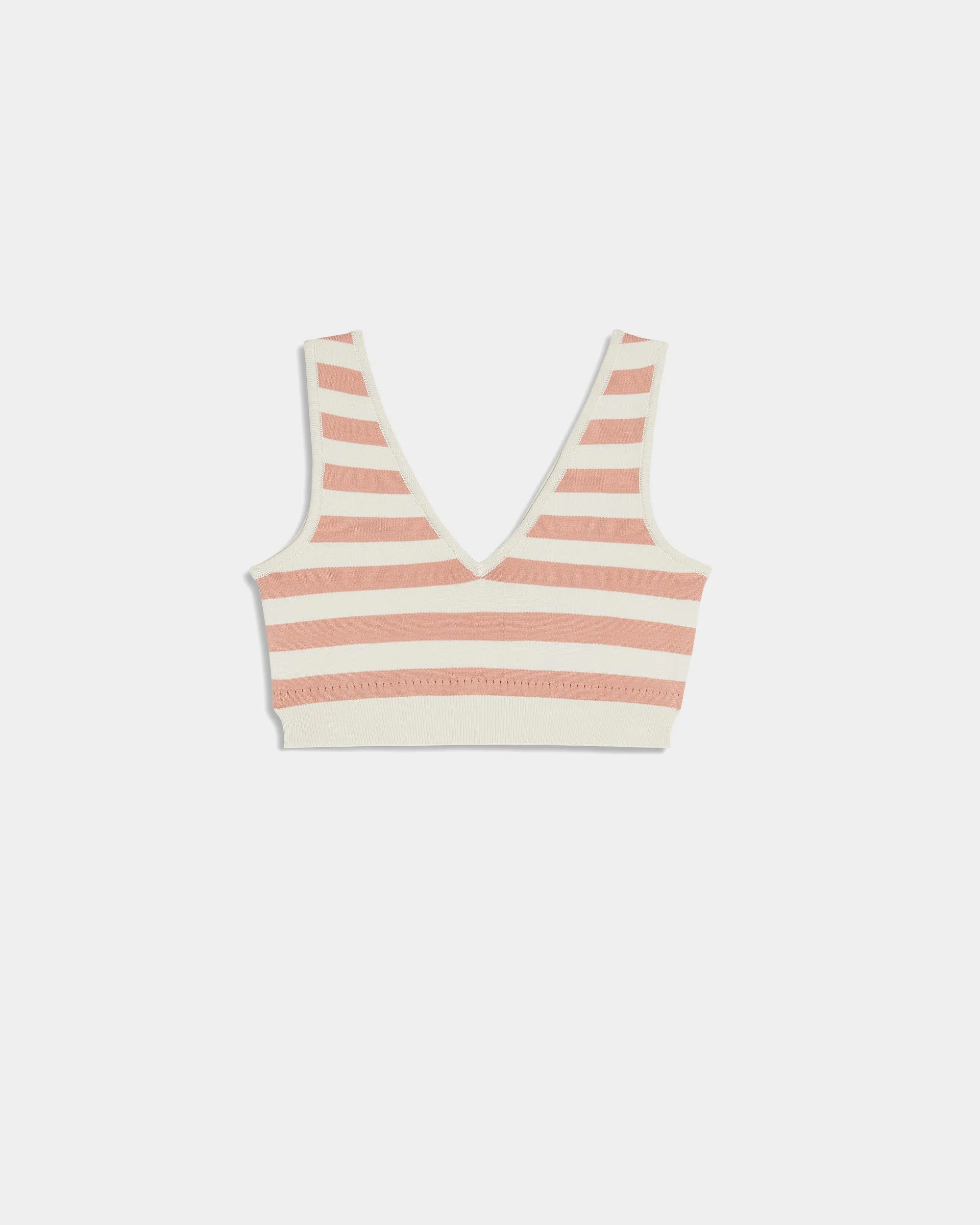 Leo Old Knit Bra Pink White Striped